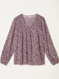 Plum Purple 2 Tone Floral - FatFace Blouse