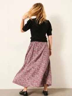 Plum Purple 2 Tone Floral - FatFace midirok