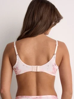 Plum Purple/Floral Print - A-E Afvlakkende Ultimate Comfort Beha's 2 Verpakking