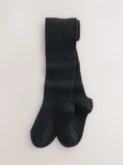 Plum Rood, Roze en Zwart - Set van 3 katoenrijke tights