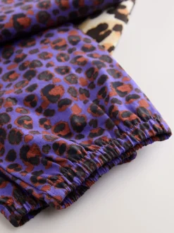 Plum/Bruin - Verpakking van 3 pyjama's met joggingbroek met dierenprint (3-16jr)