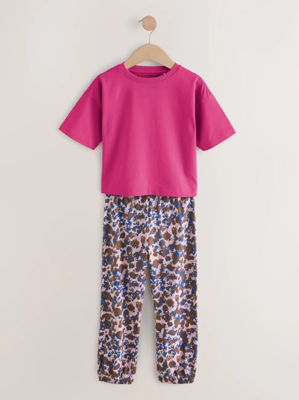 Plum/Bruin - Verpakking van 3 pyjama's met joggingbroek met dierenprint (3-16jr)