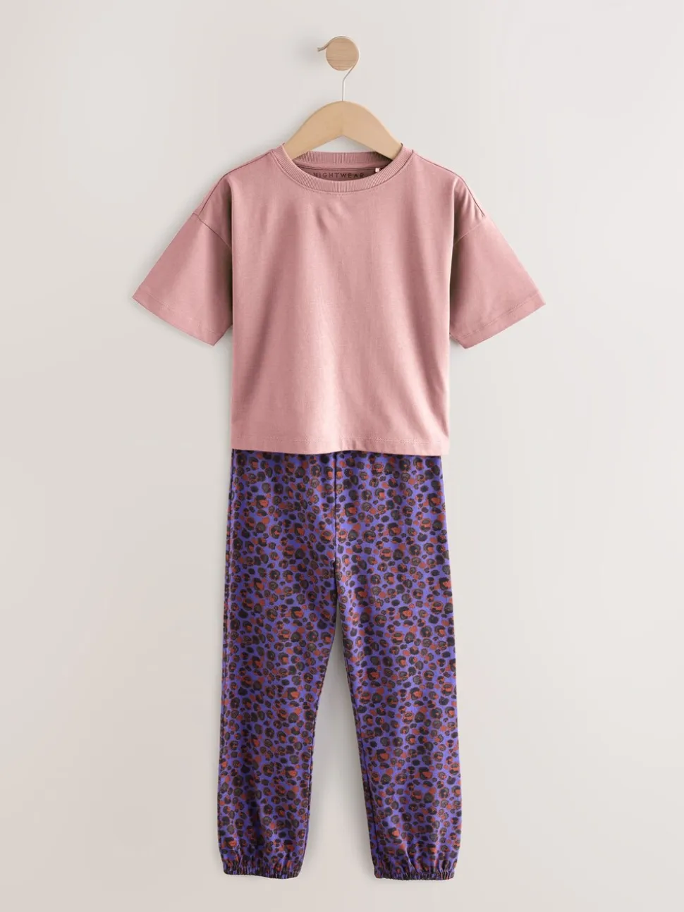 Plum/Bruin - Verpakking van 3 pyjama's met joggingbroek met dierenprint (3-16jr)