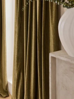 Plush Chenille Pencil Pleat Lined Curtains