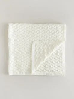 Pointelle Stitch Knitted Blanket