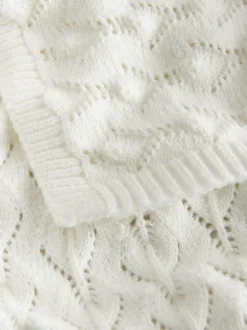 Pointelle Stitch Knitted Blanket