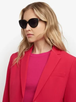 Polaroid Cat Eye Black Sunglasses With Jewel Embellishment