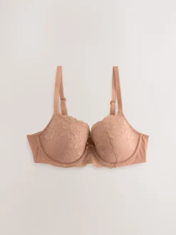 Praline huidskleur/donkerblauw - Verpakking van 2 kanten beha's cup DD+