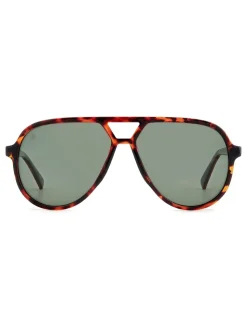 Prive Revaux Oversized Pilot Sunglasses in Havana