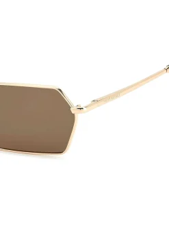 Prive Revaux Rectangular Geometrical Sunglasses in Gold and Havana