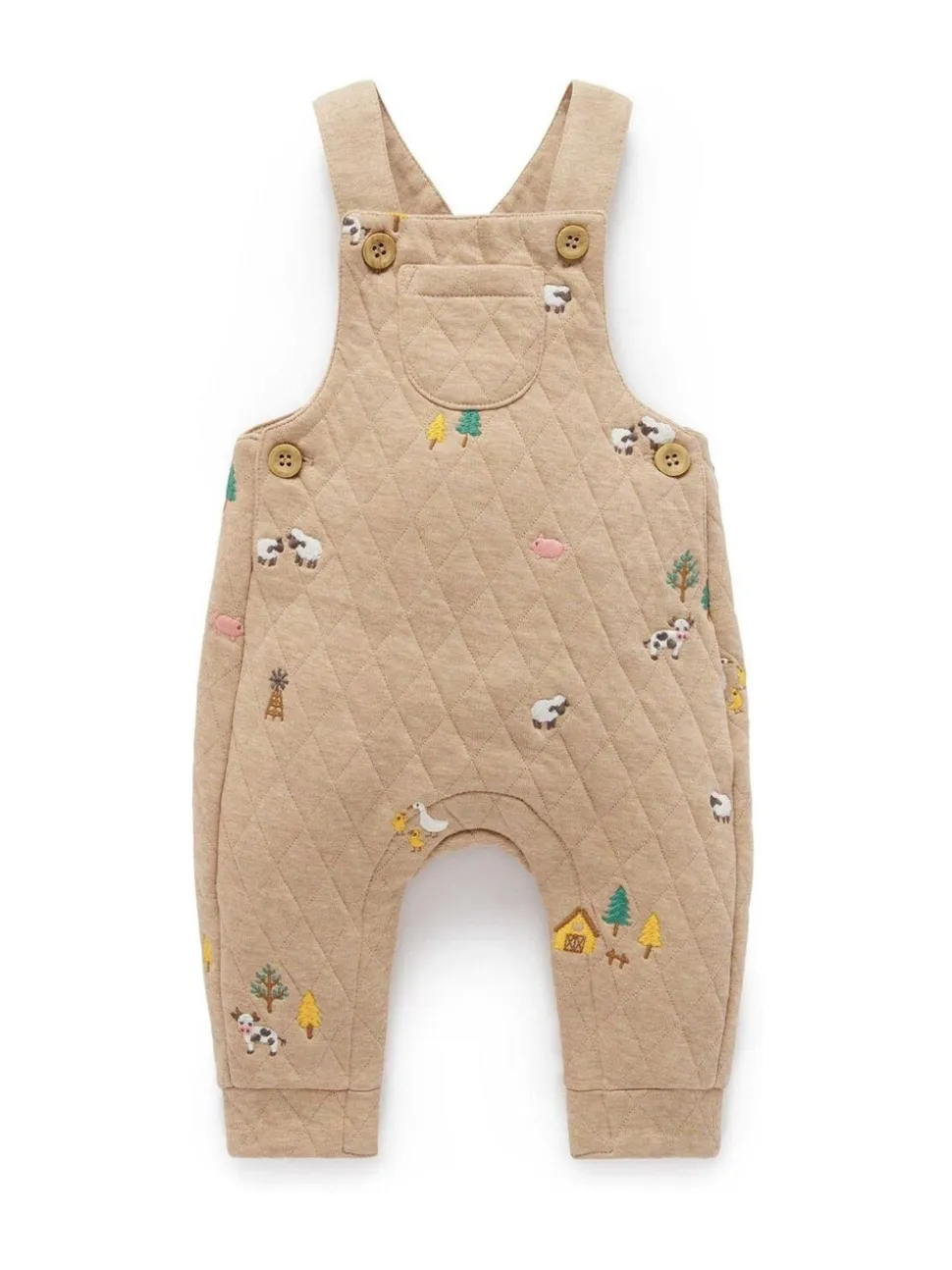 Purebaby Quilted Embroidered Dungarees