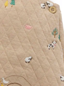 Purebaby Quilted Embroidered Dungarees
