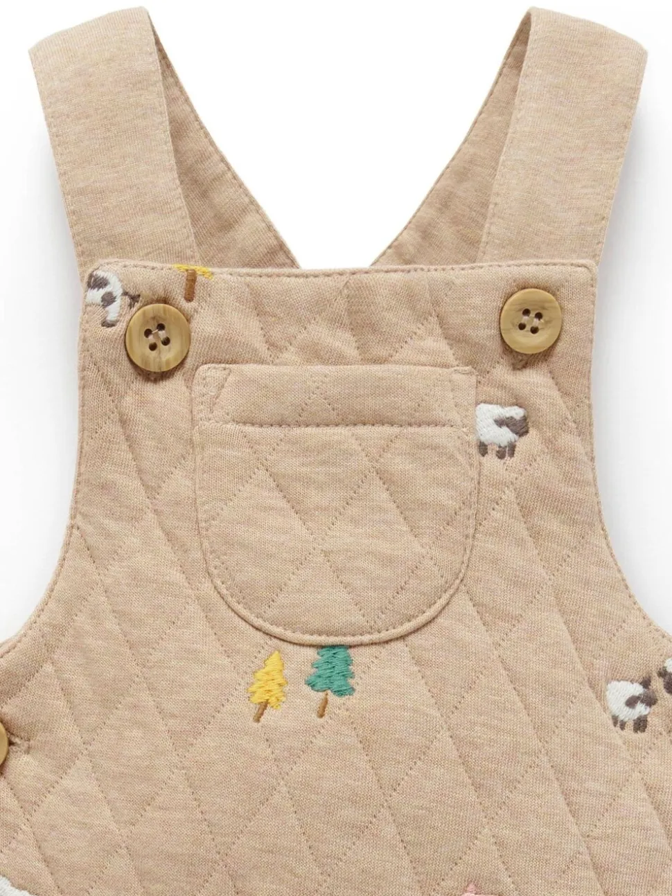 Purebaby Quilted Embroidered Dungarees