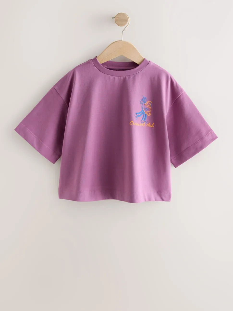 Purple Croissant - Oversized T-shirt met grafische print (3-16jr)