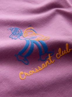 Purple Croissant - Oversized T-shirt met grafische print (3-16jr)