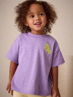 Purple Lemon - Short Sleeve Embroidered T-Shirt (3mths-7yrs)
