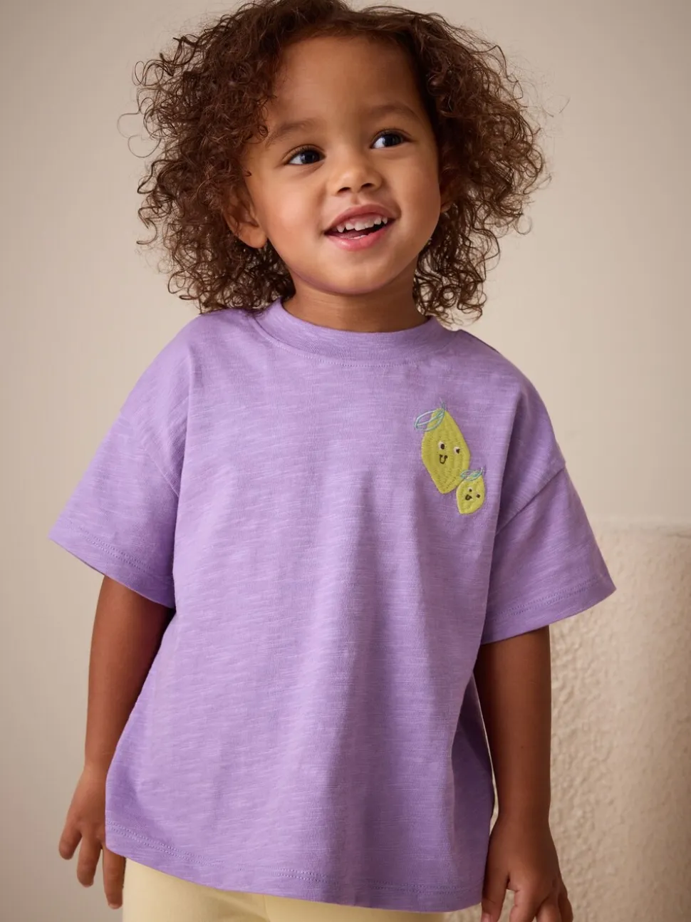 Purple Lemon - Short Sleeve Embroidered T-Shirt (3mths-7yrs)