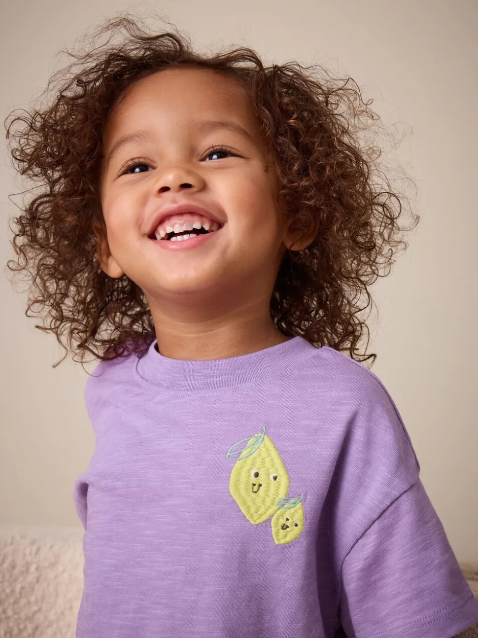 Purple Lemon - Short Sleeve Embroidered T-Shirt (3mths-7yrs)