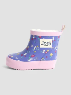 Purple Mouse - JoJo Maman Bébé Print Cosy Short Wellies