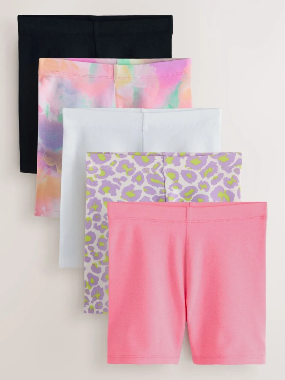 Purple/Pink/Animal - Set van 5 fietsshorts (3-16 jr)