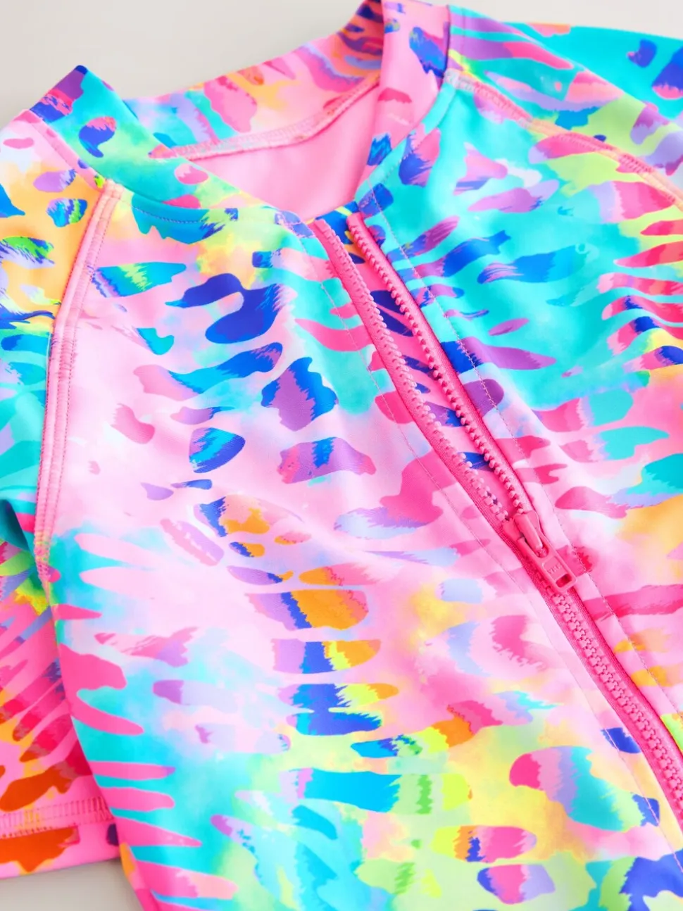 Rainbow Animal Tie Dye - Short Sleeved Sunsafe Swimsuit (3mths-16yrs)