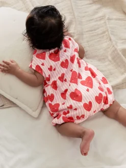 Red Heart Printed Button Through - romperpakje