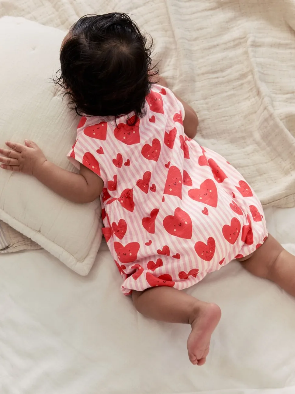 Red Heart Printed Button Through - romperpakje