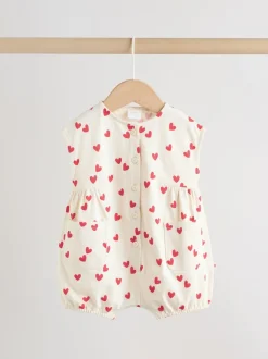 Red Heart Printed Button Through - romperpakje