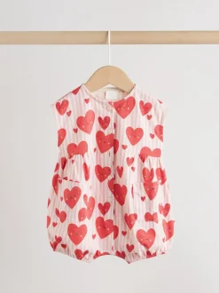 Red Heart Printed Button Through - romperpakje
