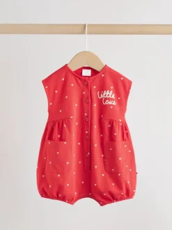 Red Heart Printed Button Through - romperpakje