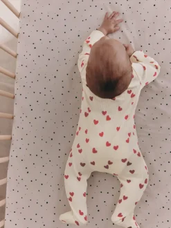 Red Heart Valentines - Valentines Two Way Zip Baby Sleepsuit (0-2yrs)