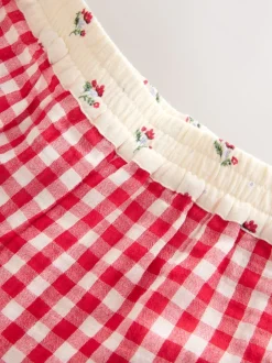 Red/Ecru Gingham - Wide Leg Pyjamas (3-16yrs)
