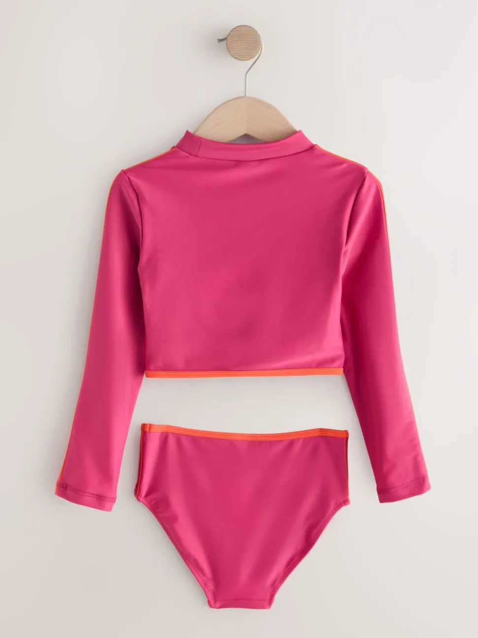 Red/Orange Slogan - Bikini met lange mouwen (3 - 16 jr)