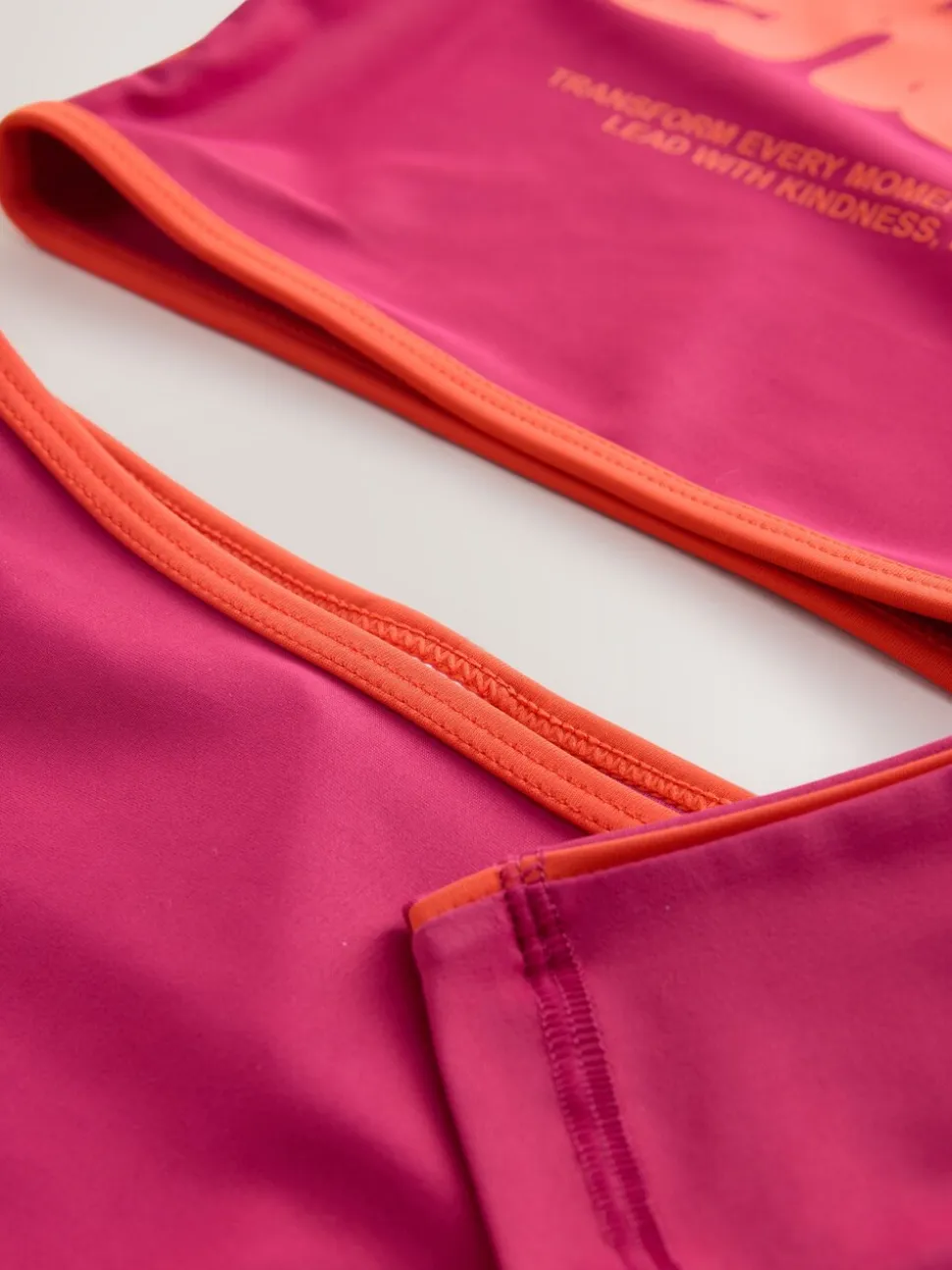 Red/Orange Slogan - Bikini met lange mouwen (3 - 16 jr)
