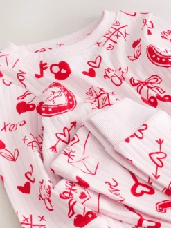 Red/Pink Valentines - Behaaglijke pyjama (9 mnd-12 jr)