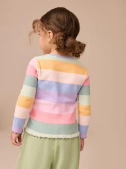 Regenboog - Geribbeld T-shirt met lange mouwen (3mnd-7jr)