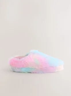 Regenboog - Pantoffels met imitatiebont