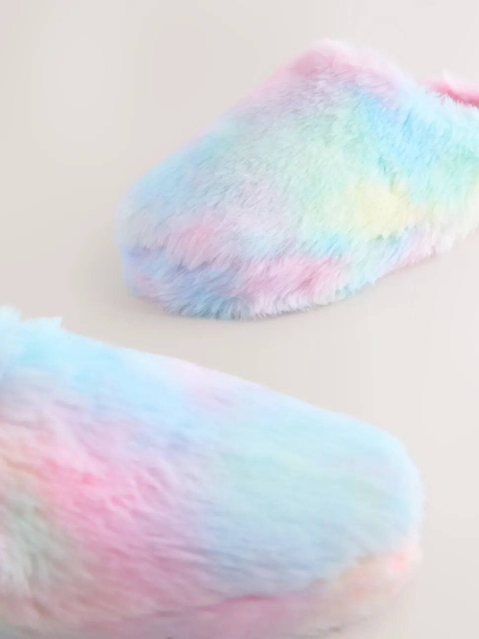 Regenboog - Pantoffels met imitatiebont