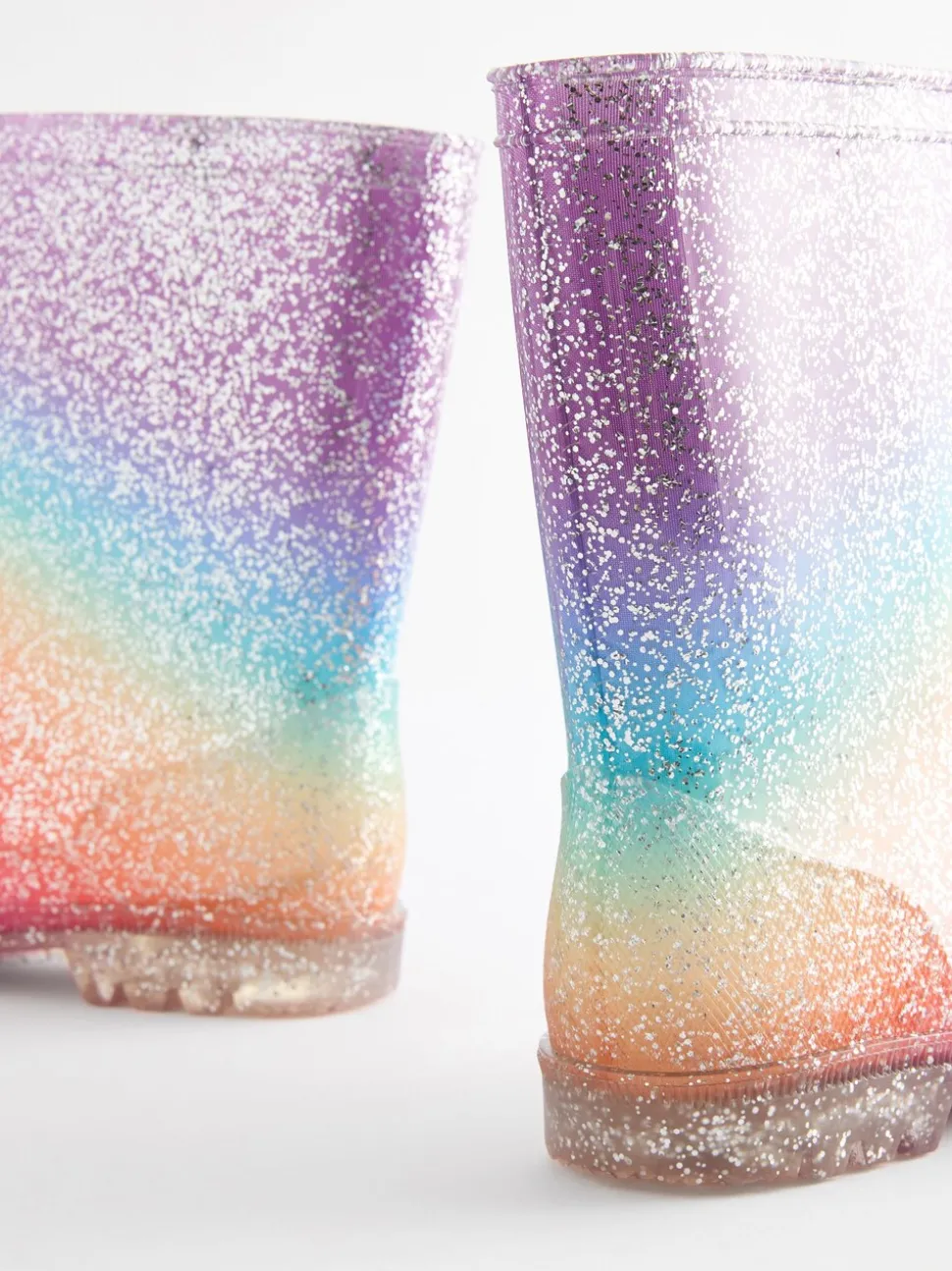 Regenboog - Regenlaarzen met glitters