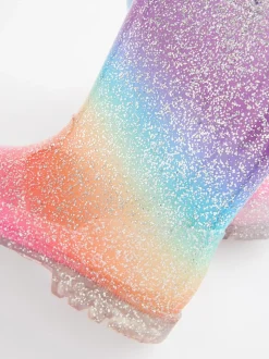 Regenboog - Regenlaarzen met glitters