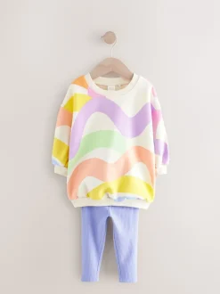Regenboog - Set met sweatshirt en legging (3 mnd-7 jr)