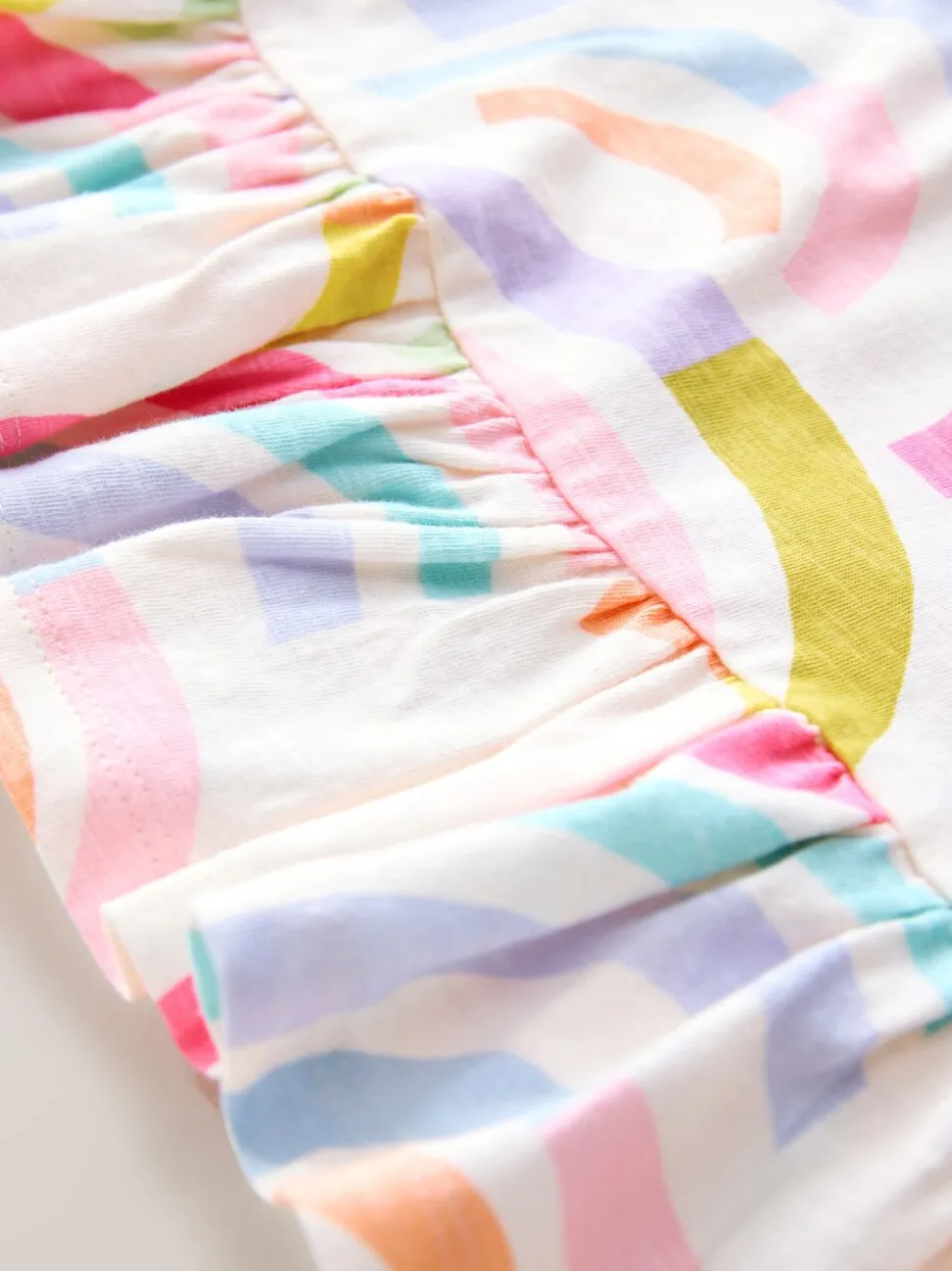 Regenboog - T-shirt met peplum en korte mouwen (3mnd -7jr)