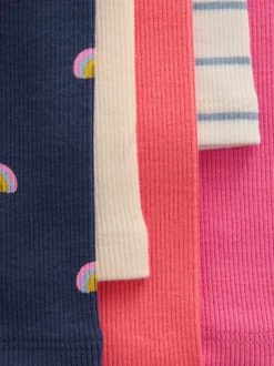 Regenboog - Verpakking van 5 geribbelde Leggings (3mnd -7jr)