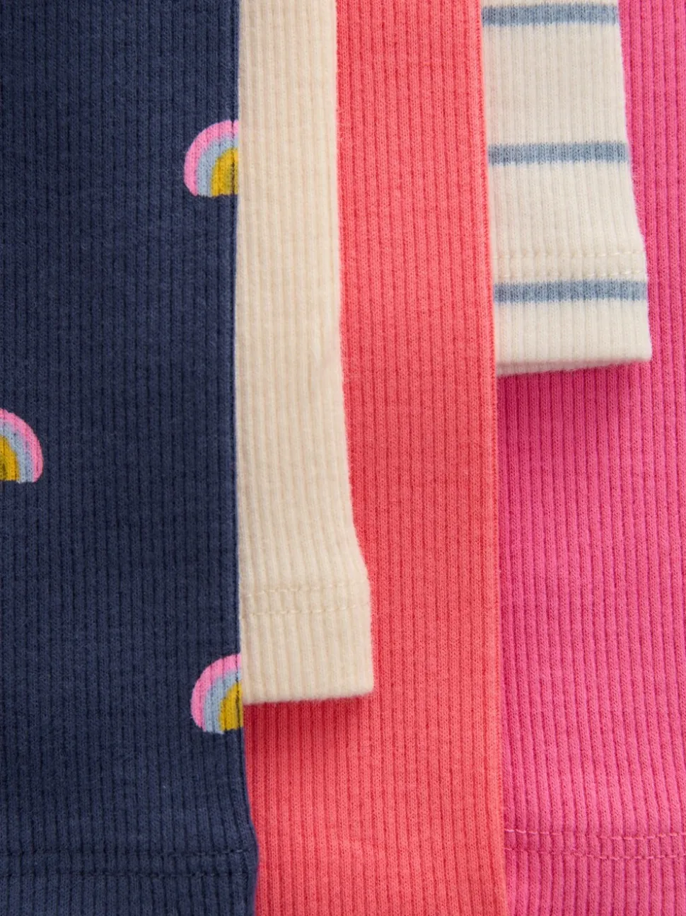 Regenboog - Verpakking van 5 geribbelde Leggings (3mnd -7jr)