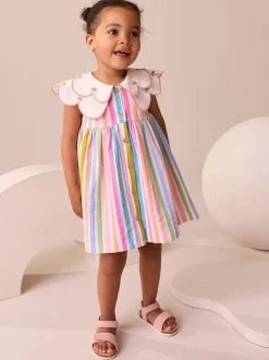 Regenboog - Zomerjurk met kraag (3mnd -7jr)