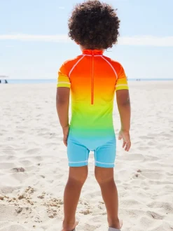Regenboog dip-dye - Zonbeschermend onesie (3 mnd-7 jr)
