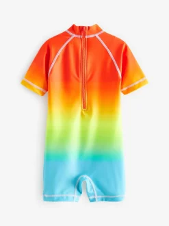 Regenboog dip-dye - Zonbeschermend onesie (3 mnd-7 jr)