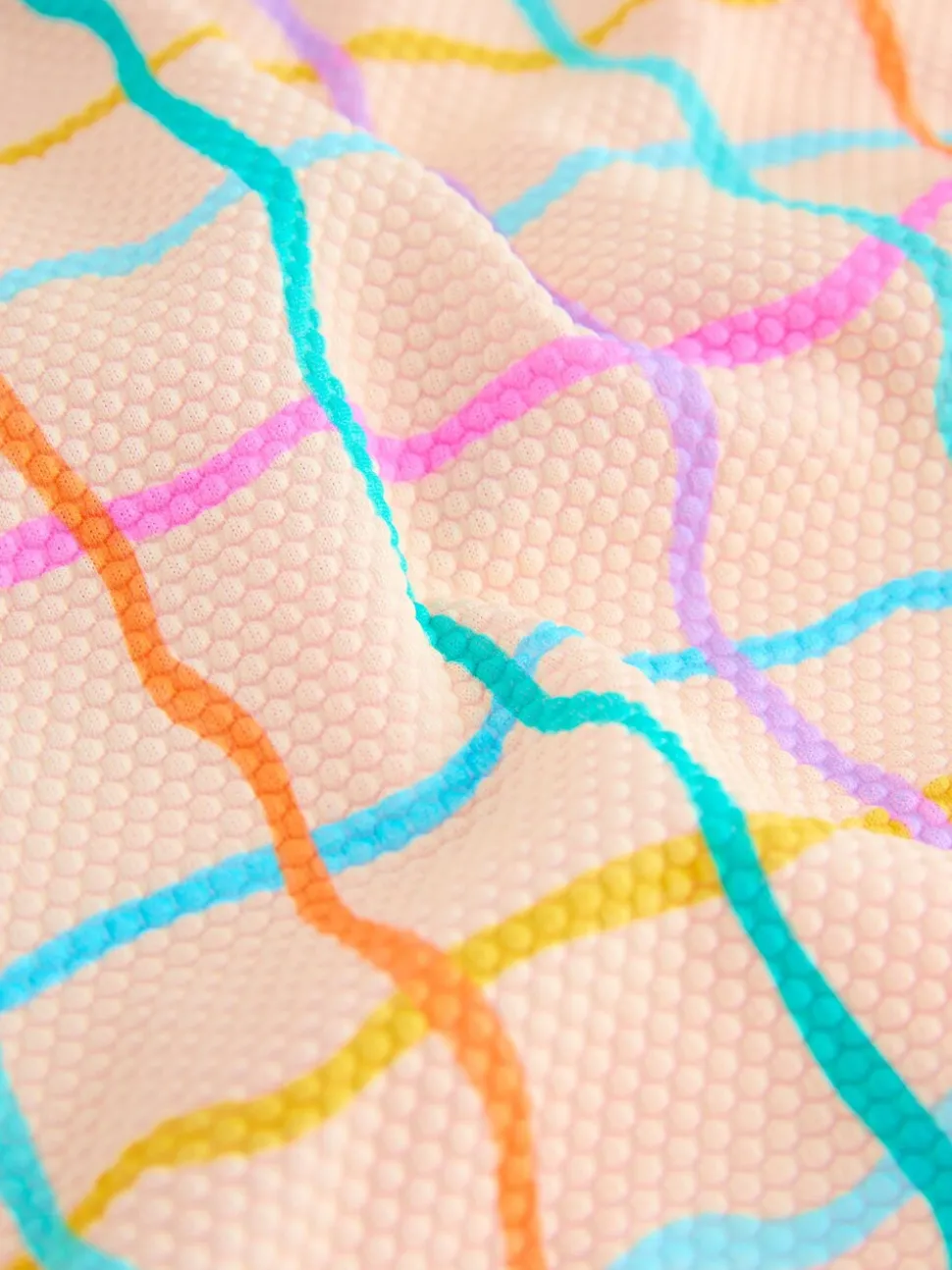 Regenboogkleurig geruit - Badpak met ruches op de pijpen (3mnd -7jr)