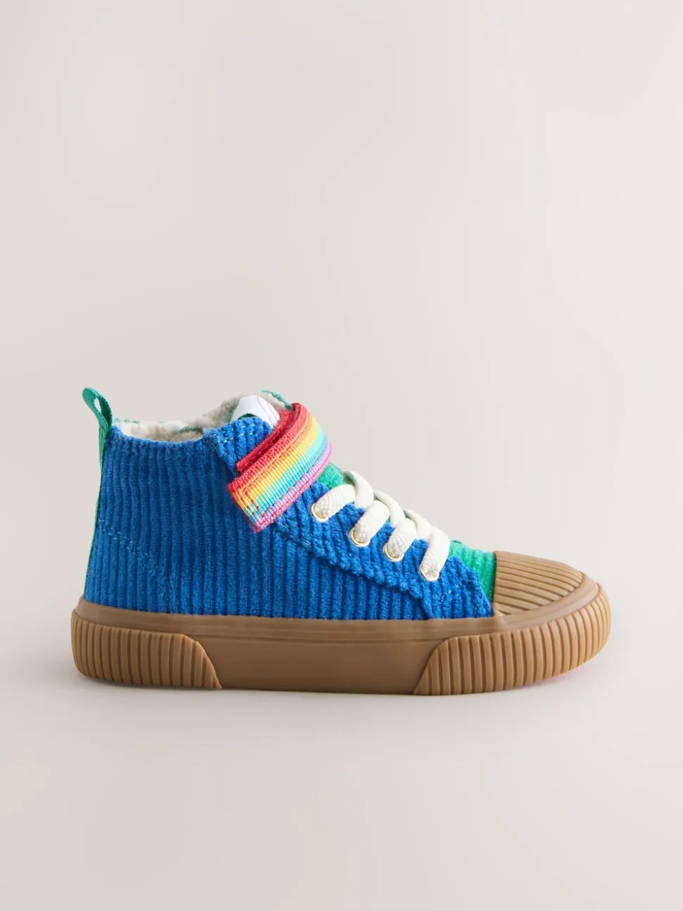 Regenboogprint - Little Bird by Jools Oliver Corduroy Borg Lined Hi-Top Trainers