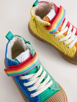 Regenboogprint - Little Bird by Jools Oliver Corduroy Borg Lined Hi-Top Trainers